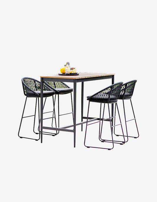 Dmitry Outdoor Garden Table and bar Stool Set